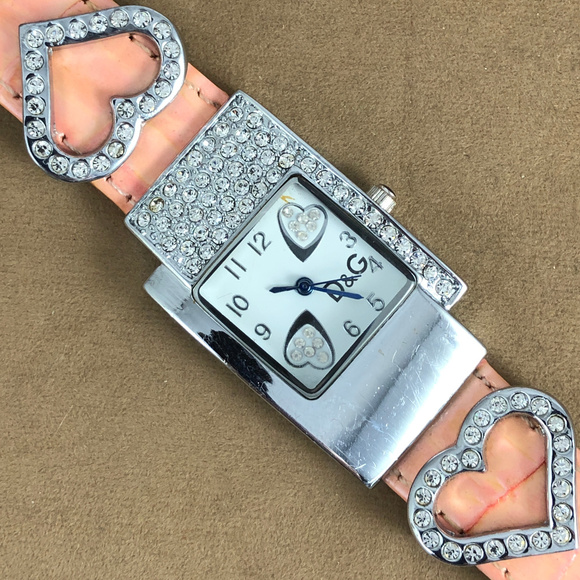 DOLCE & GABBANA D&G Watch Pink Leather & Crystals - Picture 1 of 7